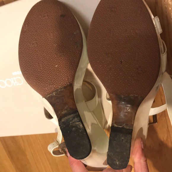 Jimmy Choo White Lucia Wedge Platform Sandals 37.5 - Picture 11 of 15